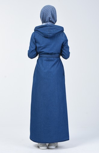 Dunkelblau Hijab Kleider 6022-01