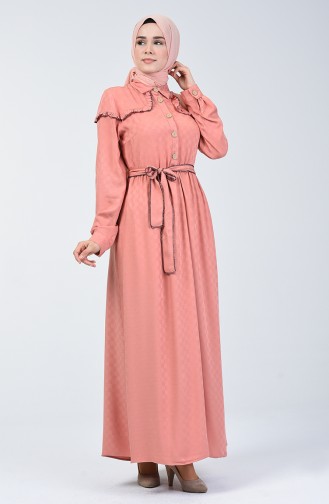 Robe Hijab Rose Pâle 6024-02