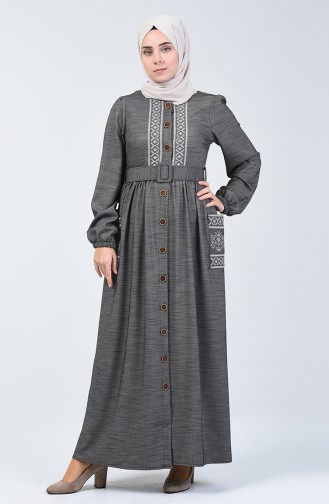 Black Hijab Dress 7000-03