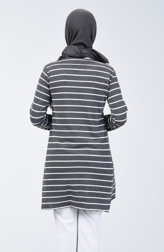 Çizgili Tunik 2304-07 Antrasit