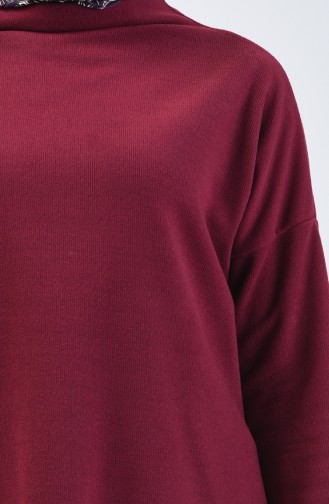 Selanik Kumaş Tunik Pantolon İkili Takım 3038-03 Bordo