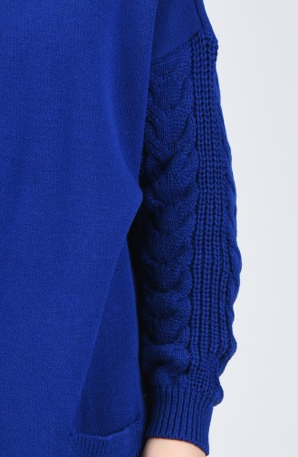 Tricot Long Sweater with Pockets 4204-03 Saxe Blue 4204-03