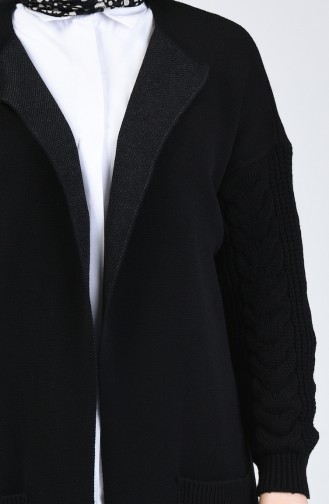 Tricot Long Sweater with Pockets 4204-06 Black 4204-06