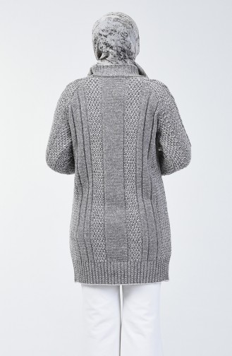 Tricot Knit Patterned Sweater 4200-01 Grey 4200-01