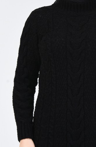 Tricot Knit Patterned Sweater 4200-04 Black 4200-04