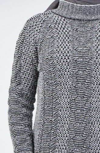 Pull Tricot à Motifs 4200-05 Gris Noir 4200-05