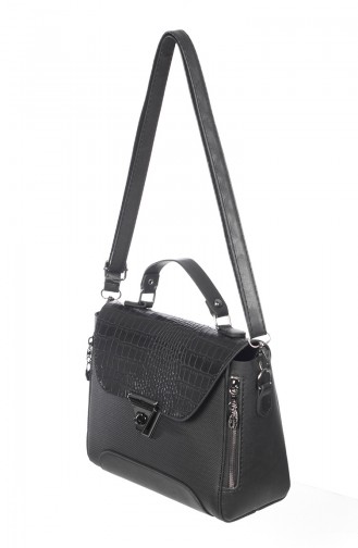 Damen Kreuz Schultertasche 3021-01 Schwarz 3021-01