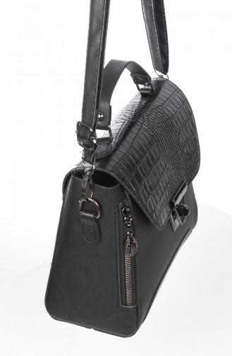 Damen Kreuz Schultertasche 3021-01 Schwarz 3021-01