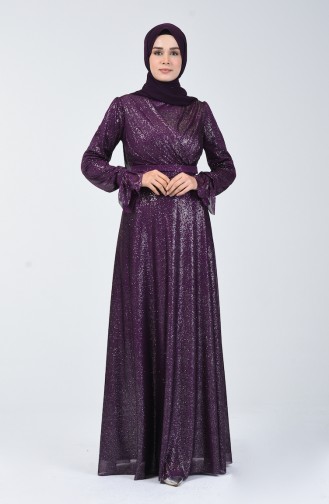 Robe de Soirée à Paillettes 1009-02 Pourpre 1009-02