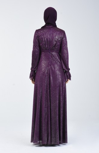 Silvery Evening Dress 1009-02 Purple 1009-02