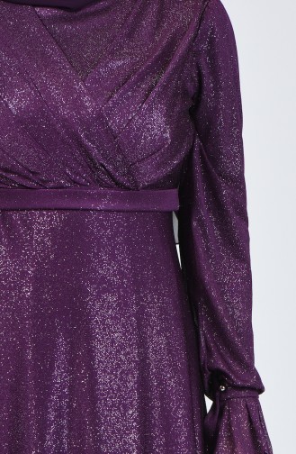 Silvery Evening Dress 1009-02 Purple 1009-02