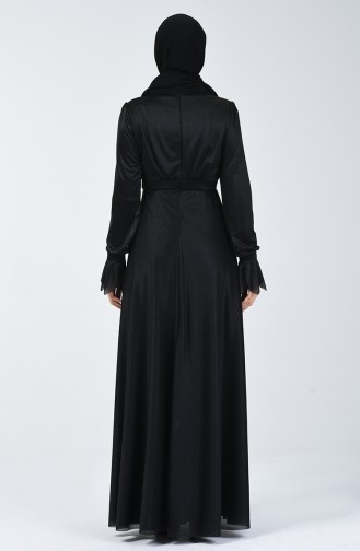 Silbriges Abendkleid 1009-03 Schwarz 1009-03