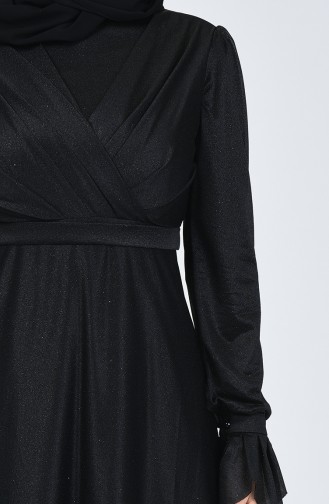 Robe de Soirée à Paillettes 1009-03 Noir 1009-03