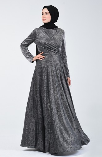 Robe de Soirée à Paillettes 1011-02 Noir 1011-02