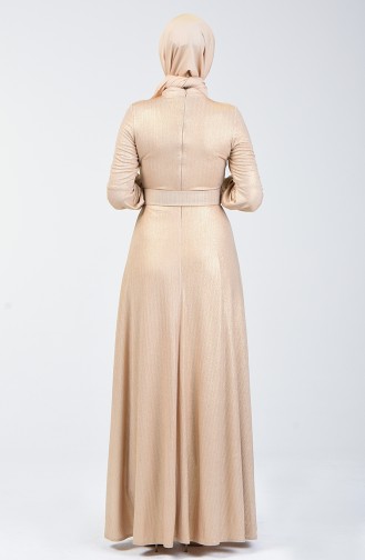 Belted Evening Dress 1013-01 Gold 1013-01