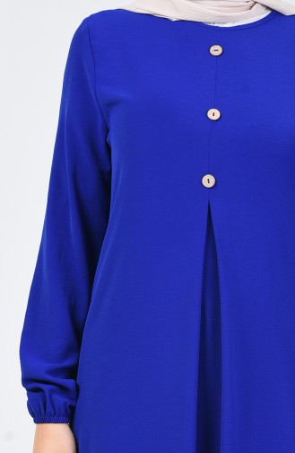 Kleid aus Aerobin Stoff mit elastischer Arm 0050-09 Saksblau 0050-09