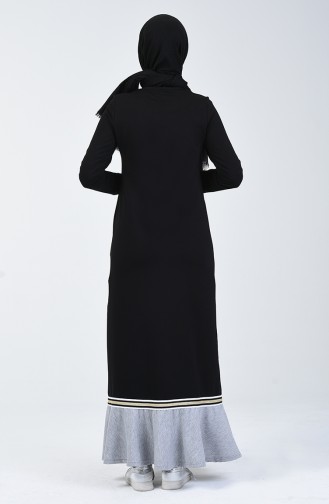Volanlı Spor Elbise 99250-01 Siyah