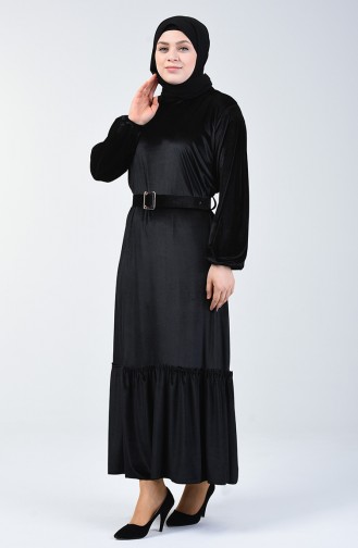 Black Hijab Dress 5557A-01