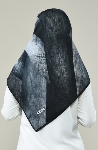 Karaca Desenli Rayon Eşarp 90617-14 Siyah Gri