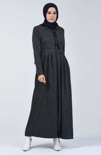 Abaya mit Reissverschluss 5017-05 Dunkelblau 5017-05