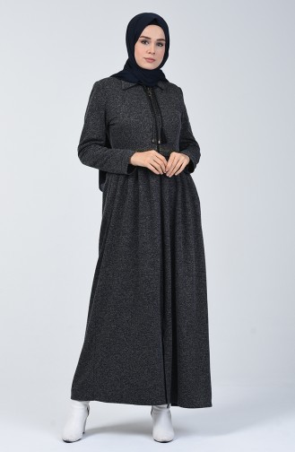 Abaya Karyağdı à Fermeture  5017-05 Bleu Marine 5017-05