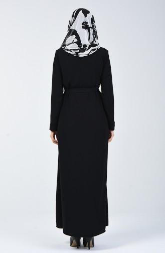 Quasten Abaya mit Band 5041-02 Schwarz 5041-02