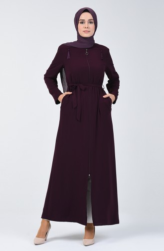 Quasten Abaya mit Band 5041-03 Lila 5041-03