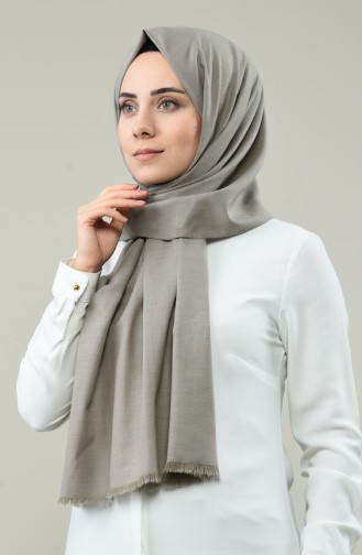 Desenli Dokuma Pamuk Şal 99263-01 Vizon