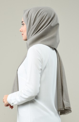 Desenli Dokuma Pamuk Şal 99263-01 Vizon