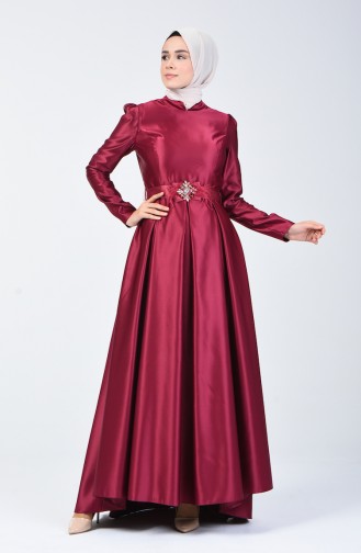 Satin Evening Dress 5093-01 Plum 5093-01