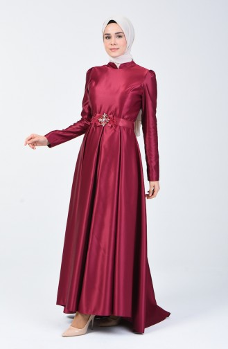 Satin Evening Dress 5093-01 Plum 5093-01