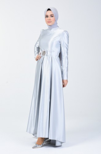 Grau Hijab-Abendkleider 5093-02