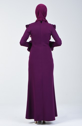 Robe de Soirée İmprimée de Pierre 5256B-05 Pourpre 5256B-05