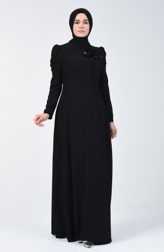 Schwarz Hijab-Abendkleider 7002-02