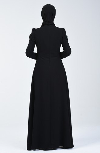 Black Hijab Evening Dress 7002-02