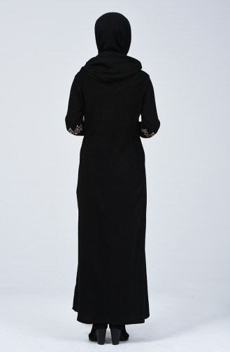 Schwarz Hijab Kleider 2179A-04