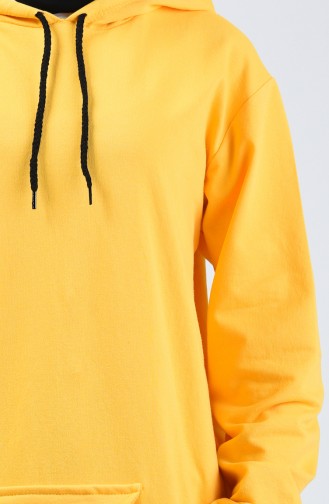İki İplik Sweatshirt 2237-08 Sarı