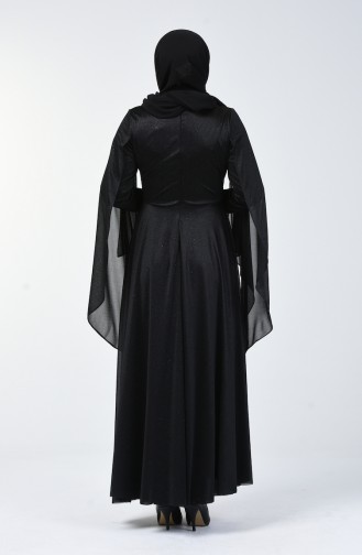 Grösse Grosse Silbriges Abendkleid 1012-02 Schwarz 1012-02