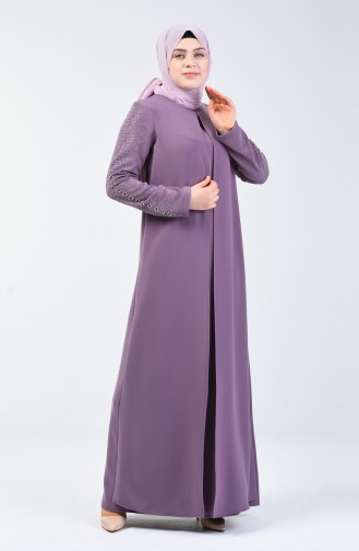 Dark Lilac İslamitische Avondjurk 1014-04