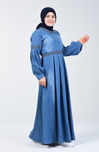 Denim Blue Hijab Dress 5065-01
