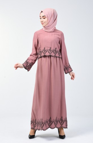 Dusty Rose İslamitische Jurk 6034-03