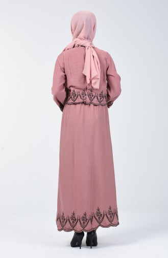 فستان زهري باهت 6034-03