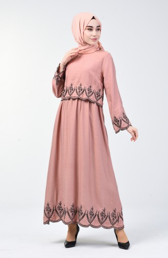 Powder Hijab Dress 6034-04