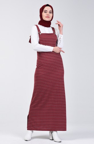 Robe Gilet à Carreaux 8000-04 Bordeaux 8000-04