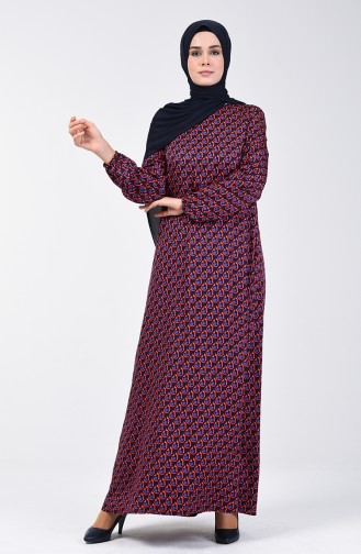 Dunkelblau Hijab Kleider 8179-01