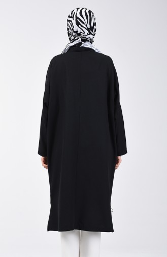 Fermuarlı Oversize Tunik 1304-04 Siyah 1304-04