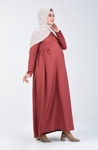 Brick Red Hijab Dress 8147-03