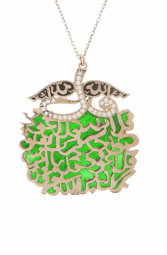  Collier en Argent Sterling 925 écrit La Sourate Ihlas P2096	Coloré 2096