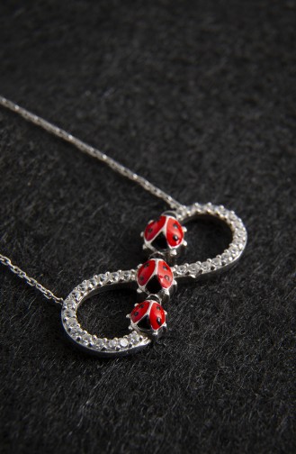 Collier Modèle İnfini Avec 3 Coccinelle en Argent Sterling 925 PP2039 Argent 2039