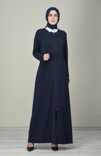 Abaya à Fermeture 8150-01 Bleu Marine 8150-01